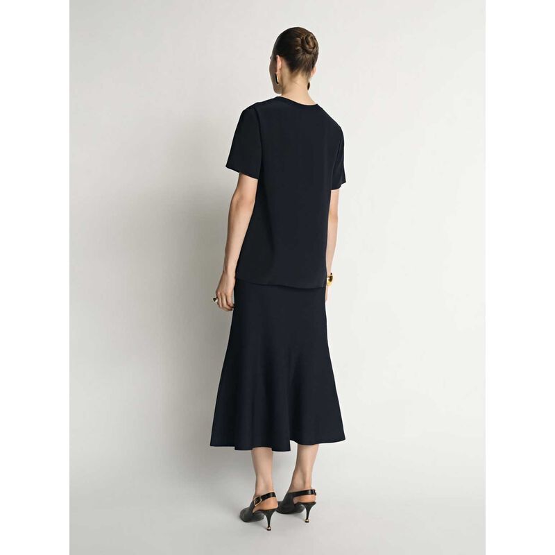 Veronika Maine Silk Rib Neck Top image number 5